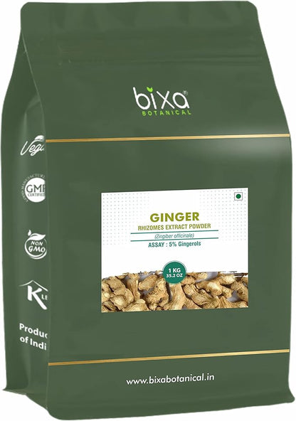 bixa BOTANICAL Ginger (Zingiber officinale) Dry Extract - 5% Gingerols by UV | 1Kg, Pack of 1