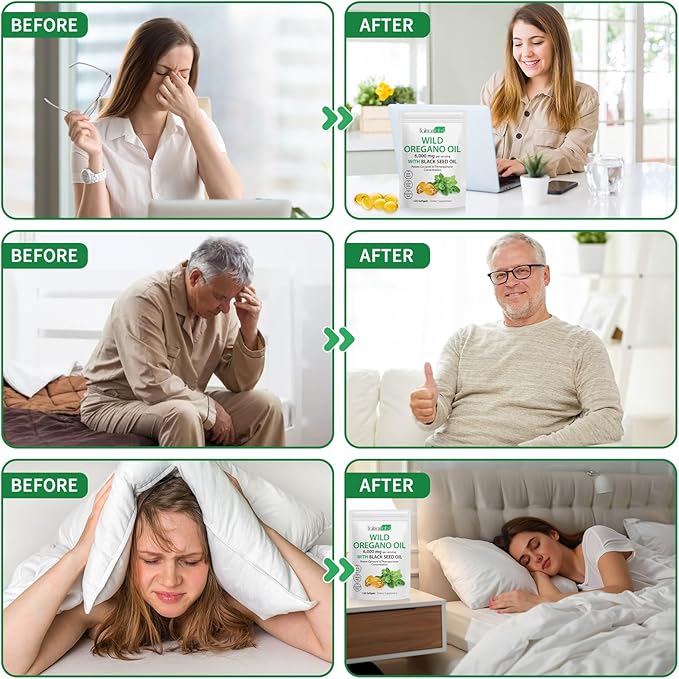 Oil of Oregano Softgels,Oregano Oil Capsules Organic,2-in-1 6000mg Oil of Oregano with Black Seed Oil 200mg,Oregano Oil with Black Seed Oil Softgels,120 Softgel Capsules