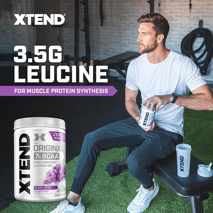 XTEND Original BCAA Powder 7g BCAA and 2.5g L-Glutamine, Sugar Free Post Workout Muscle Recovery Drink with Amino Acids for Men & Women, 30 Servings