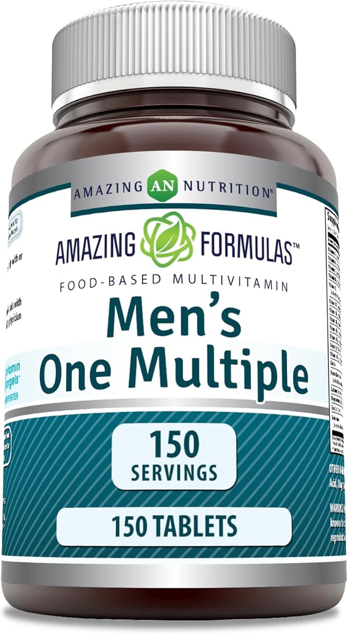 Amazing Formulas Men's One Multiple 150 Tablets | Multivitamin Supplement for Men | Perfect Blend of Vitamins, Minerals, 25 Million CFU Probiotics & More | Made in USA