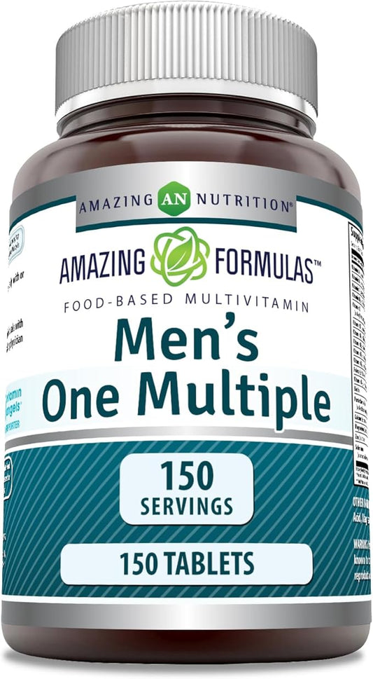 Amazing Formulas Men's One Multiple 150 Tablets | Multivitamin Supplement for Men | Perfect Blend of Vitamins, Minerals, 25 Million CFU Probiotics & More | Made in USA