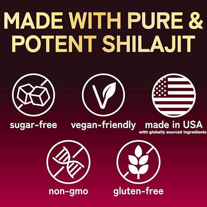 Shilajit Gummies for Men & Women | Sugar Free | Himalayan Pure Shilajit for Men Gummies | with Fulvic Acid | Non-GMO, Vegan Supplement | 90 Count