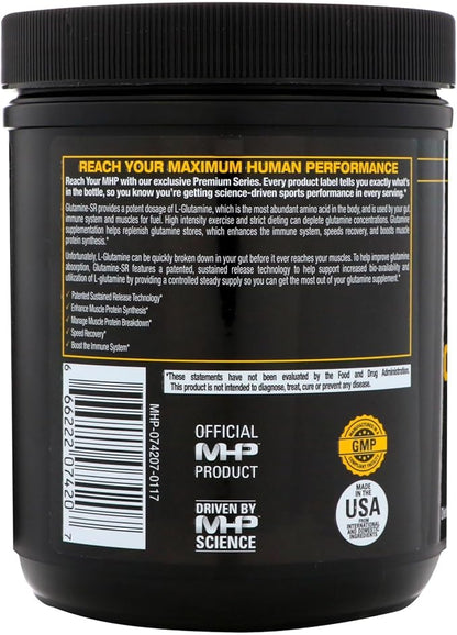 MHP 12-Hour Muscle Feeder, Glutamine-SR, Unflavored, 10.6 oz (300 g)