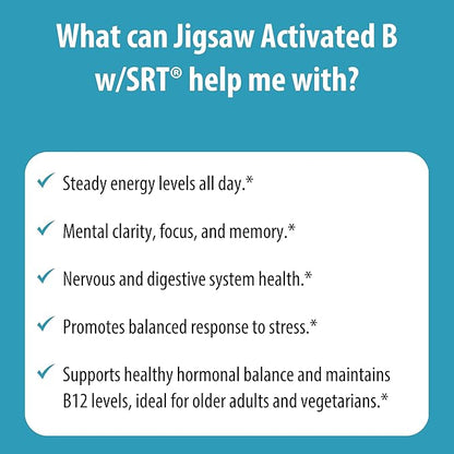 Jigsaw Health Activated B w/SRT | Supports Healthy Nervous System and Energy Production | 120 Tablets