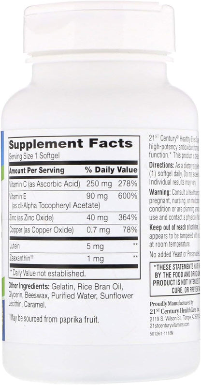 21st Century Healthy Eyes SuperVision2 Softgels, 120 Count (Pack of 2)