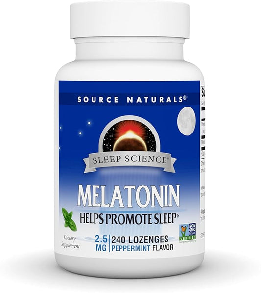 Source Naturals Melatonin, Sleep Supplement, 2.5 mg - 240 Peppermint Flavored Lozenges