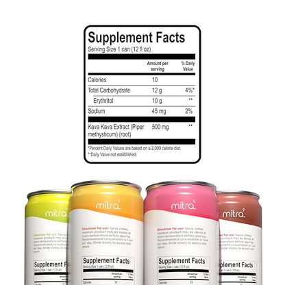 MITRA-9 Botanical Beverages - Kava Drink Flavor Variety Pack With Kava Root Extract - Mood Enhancer - Plant Based - Promotes Natural Calm & Clarity (12 Fl. Oz) (24)