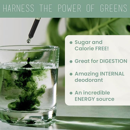 Philosophie Liquid Chlorophyll Sunshine Drops for Water | Organic Chlorophyll Drops with Mint for Detox, Internal Deodorant & Energy Boost | Natural Vegan Supplement, Non-GMO, 2oz