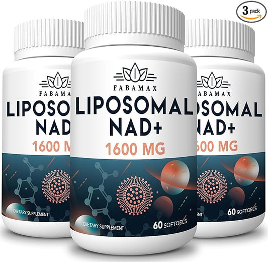 1600 mg Liposomal NAD Supplement, 98% Pure NAD+ Supplement, Superior Absorption, Alternative to Nicotinamide Riboside or NADH to Boost NAD+ for Aging Defense, Energy, Longevity, 180 Softgels