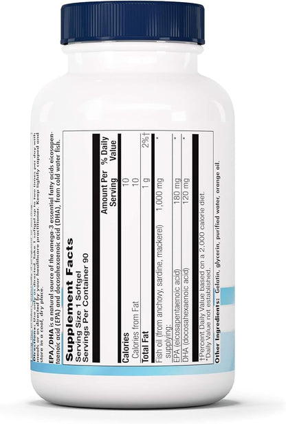 Nutra BioGenesis EPA/DHA - Omega-3 to Help Support Brain & Heart Health - 90 Capsules