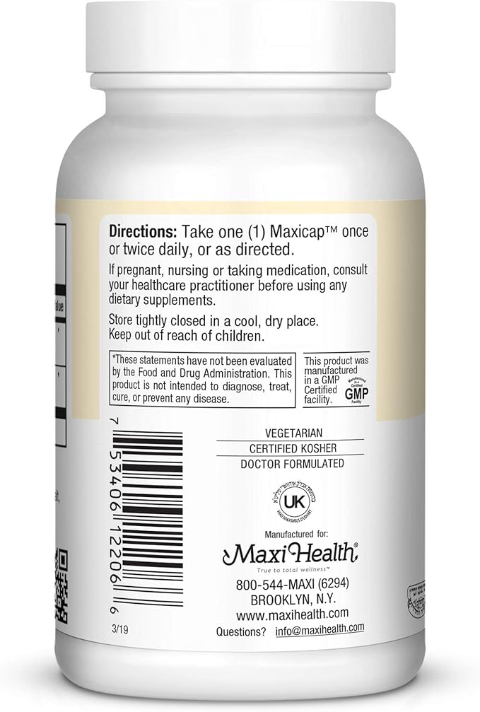 Maxi Health Eleuthero - 0.8% Eleutherosides - Stress and Energy Formula - 60 Capsules - Kosher (QSG)
