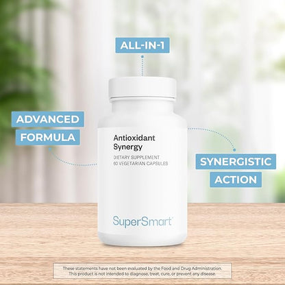 Supersmart - AntiOxidant Synergy - with Tumeric Curcumin & Alpha Lipoic Acid | Non-GMO & Gluten Free - 60 Vegetarian Capsules