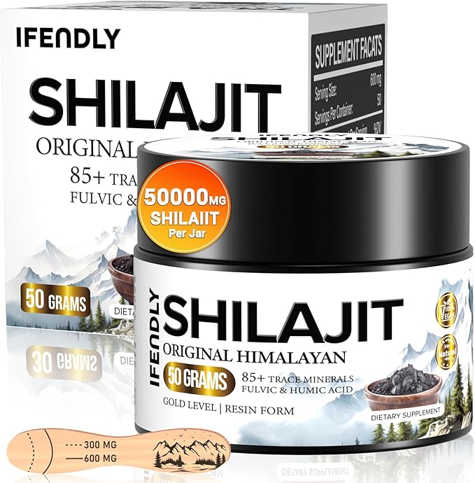 Shilajit Resin, Shilajit for Men & Women, Shilajit Pure Himalayan Organic - 600mg Potency Gold Grade, with 85+ Trace Minerals, Fulvic & Humic Acid, for Stamina, Immunity & Strength, 83 Servings (50g)