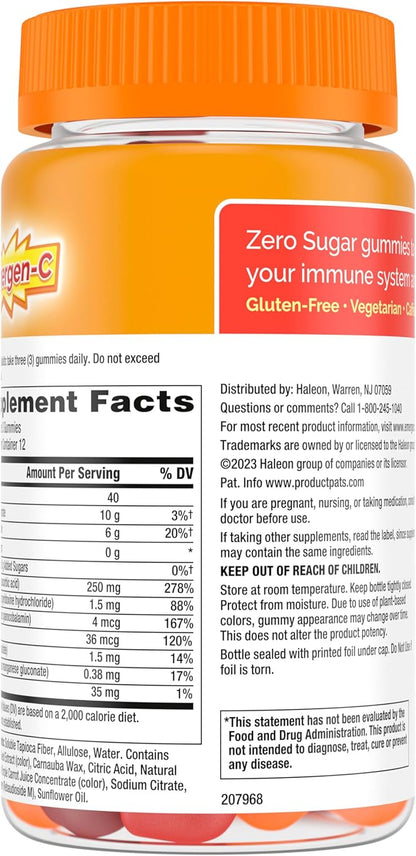 Emergen-C Zero Sugar Immune Support Adult Gummies 36 Count