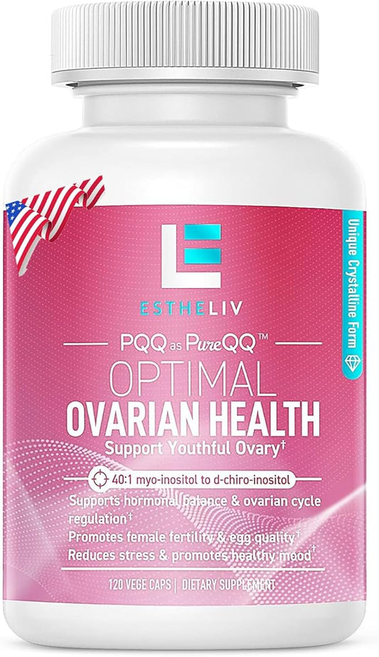 Inositol Ovarian Health Support 120 VegeCaps Supplements for Women,Myo-Inositol to D-Chiro-Inositol Dietary Supplement