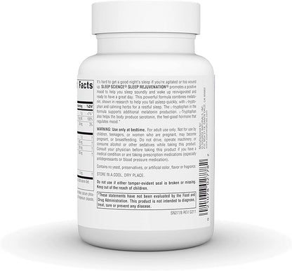 Source Naturals Sleep Science Sleep Rejuvenation, Melatonin and Tryptophan Complex for Restful Sleep Support* - 60 Tablets