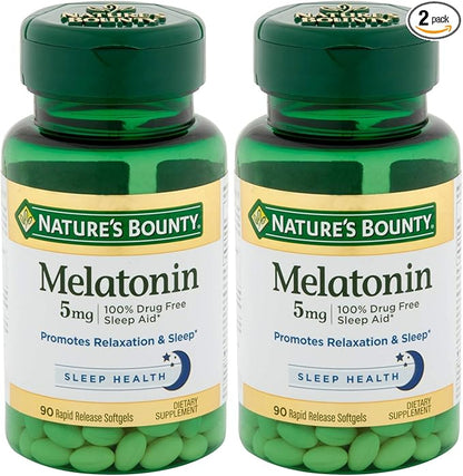 Nature's Bounty Melatonin 5mg, 90 Softgels (Pack of 2)
