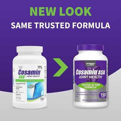 Nutramax Cosamin® ASU Joint Health Supplement with Glucosamine, Chondroitin & ASU for Men’s & Women's Joint Health, 150 Capsules