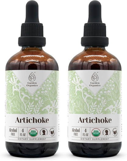 Artichoke USDA Organic Alcohol-Free Extract | Dietary Supplement, High-Potency Tincture | Natural Certified Organic Artichoke (Cynara scolymus) Dried Leaf 2x4 oz