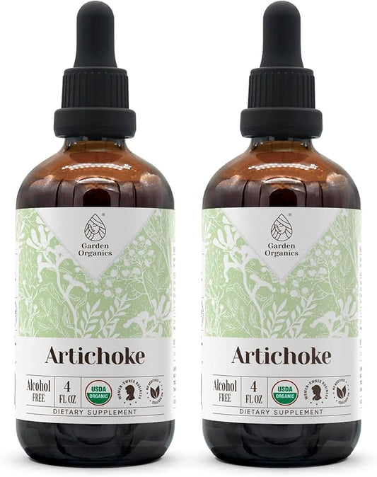 Artichoke USDA Organic Alcohol-Free Extract | Dietary Supplement, High-Potency Tincture | Natural Certified Organic Artichoke (Cynara scolymus) Dried Leaf 2x4 oz