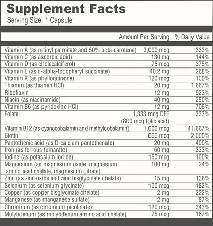 BariatricPal 90-Day Bariatric Vitamin Bundle (Multivitamin ONE 1 per Day! Capsule with 60mg Iron and Calcium Citrate Soft Chews 500mg with Probiotics - French Caramel Vanilla)
