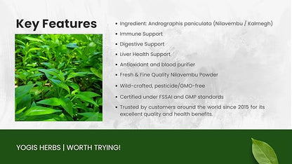 Nilavembu Powder - Andrographis Paniculata - 1 Lb Fresh & Pure 1 Pound (Pack of 1) Dark Green