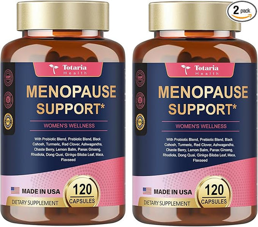 (2 Packs) 40-in-1 Menopause Supplements for Women, Multibenefit & Complete Black Cohosh for Hot Flashes, Night Sweats & Hormone Balance, w/ Probiotics, DIM, Vitex, Dong Quai, Red Clover and More