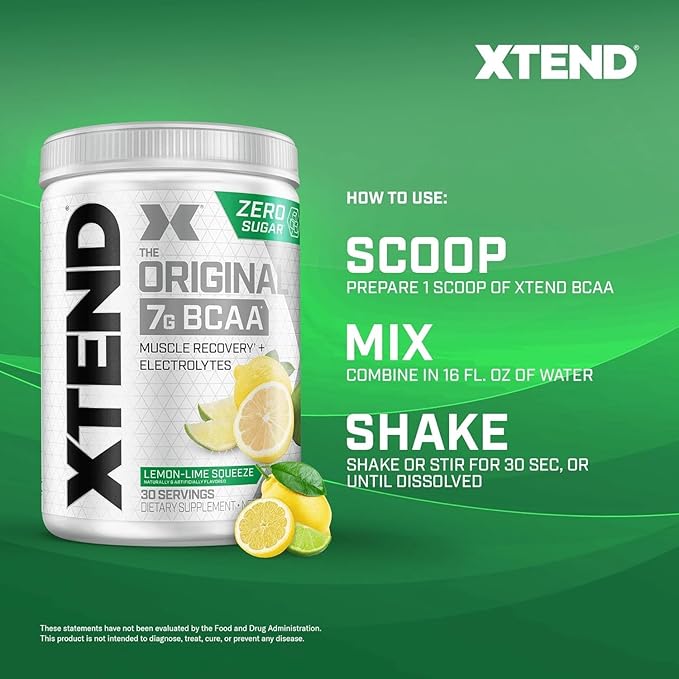 Original BCAA Powder 7g BCAA and 2.5g L-Glutamine, Sugar Free Post Workout Muscle Recovery Drink with Amino Acids for Men & Women, 30 Servings