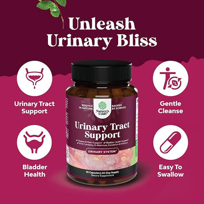 Bundle of D Mannose Capsules for Urinary Tract Health for Women Fast Acting Super Concentrated Cranberry 90ct and Pure Magnesium Glycinate 400mg Per Serving for Mood Sleep and Relaxation