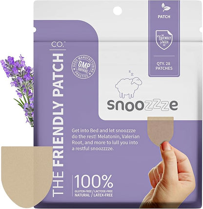 The Friendly Patch 28 Day Sleep Patches Snooze for Sleep Aid Support | Natural Sleeping Aid with Melatonin 7mg and Magnesium