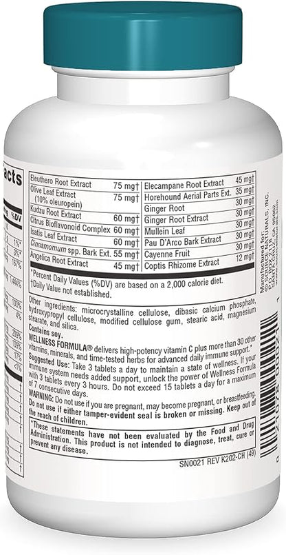 Source Naturals Wellness Formula Bio-Aligned Vitamins & Herbal Defense - Immune System Support Supplement & Immunity Booster - 45 Tablets