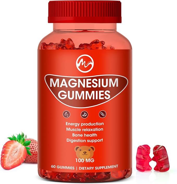 Magnesium Gummies 600mg High Strength - Fruity Flavors Gummy Bear, Healthy Mineral Supplements Promotes Muscle, Energy & Digestion