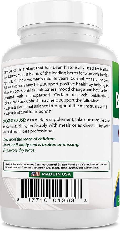 Best Naturals Black Cohosh 540 Mg 120 Capsules (120 Count (Pack of 2))