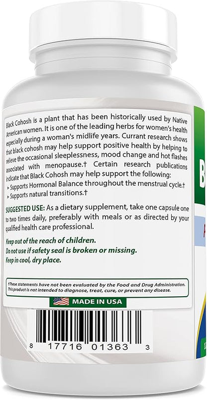 Best Naturals Black Cohosh 540 Mg 120 Capsules (120 Count (Pack of 2))