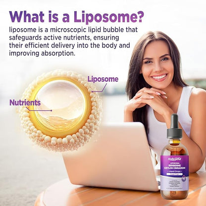Liposomal Liquid Berberine Drops Sugar Free, Berberine Extract with Ceylon Cinnamon Supplement for Adults, Immune & Digestive Support, Natural Lemon Flavor, 2 FL OZ