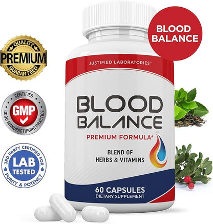 (2 Pack) Blood Balance Advanced Formula 688MG Formula Supplement Pills 120 Capsules