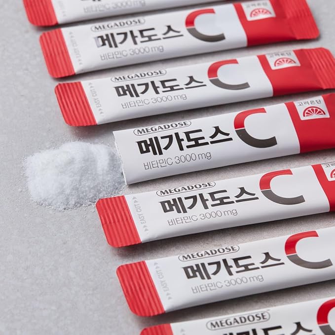 Korea MEGADOSE Vitamin C Powder 3000mg | Powder Type | 100s | High Content Vitamin 3g*100 Sticks (Total 300g)