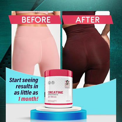 5000mg Creatine Monohydrate Powder Optimized for Women +2000mg Collagen +1g BCAA 2:1:1 (No Fillers) Supports Lean Muscles & Recovery, Pump, Energy & Stamina - Micronized, Natural & Made in USA