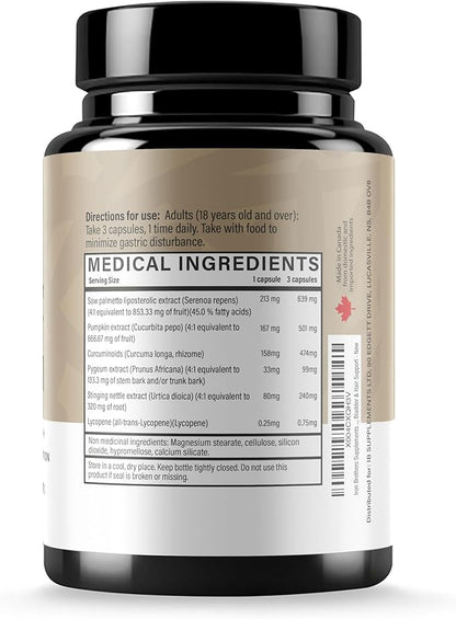 Iron Brothers Supplements - Prostate Health Supplements for Men - Support for Men with Pygeum & Saw Palmetto - Prostate Health, Bladder & Hair Support - Reduce Difficultly in Urination