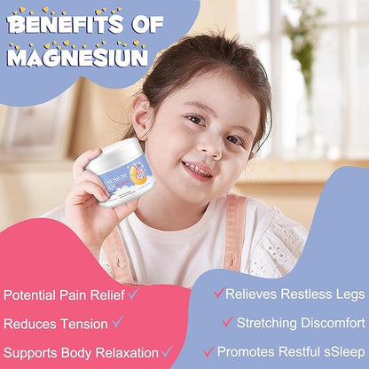 Magnesium Cream for Kids -Magnesium Oil Lotion For Bone & Muscle Relaxation,Soothe and Nourish Skin with Calendula,Aloe Vera,Shea Butter-All-Natural Magnesium Oil for Kids' Calm,Sweet Sleep Experience