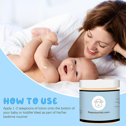 Magnesium Lotion for Kids,Magnesium Lotion for Sleep Kids,Topical Magnesium Cream to Help Calm Before Bed and During the Night,8 sheep Magnesium Cream - Kid Safe, 4 oz (2)