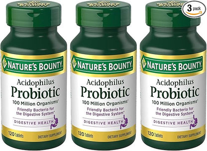 Nature's Bounty Acidophilus Probiotic , 120 Count (Pack of 3)