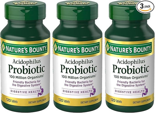 Nature's Bounty Acidophilus Probiotic , 120 Count (Pack of 3)