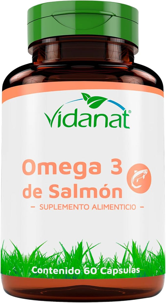 Vidanat Omega-3 Salmon Oil 60 Capsules – Supports Heart, Brain & Joint Health – Rich in EPA & DHA – Premium Fish Oil Supplement – 60 Capsules (Pack of 1)