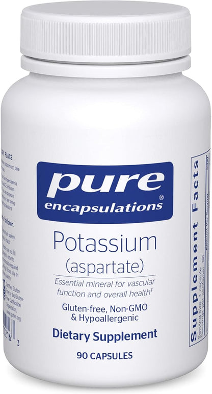 Pure Encapsulations Potassium (Aspartate) | Hypoallergenic Supplement to Support Nerves, Muscles, Blood Flow, and Cardiovascular Health | 90 Capsules