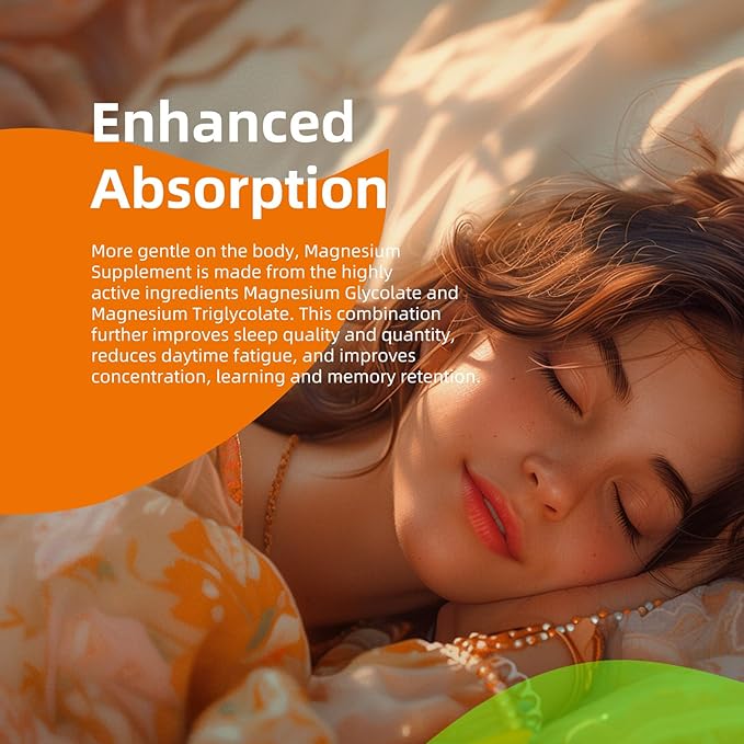 Magnesium Glycinate Gummies 1000mg - Sugar Free Magnesium Potassium Supplement with Vitamin D, B6, CoQ10 for Calm Mood & Sleep Support - 120 Orange Gummies -2 Pack