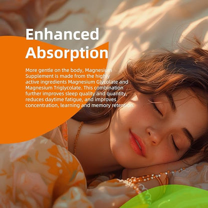 Magnesium Glycinate Gummies 1000mg - Sugar Free Magnesium Potassium Supplement with Vitamin D, B6, CoQ10 for Calm Mood & Sleep Support - 120 Orange Gummies -2 Pack