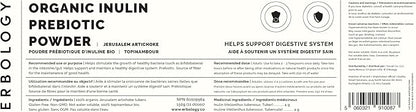 Erbology Organic Jerusalem Artichoke Powder 3.2 oz - 45 Servings - Sunchoke - 50% Prebiotic Inulin Fiber - Supports Gut Health and Promotes Diverse Microbiome - Feed Good Bacteria - Gluten-Free