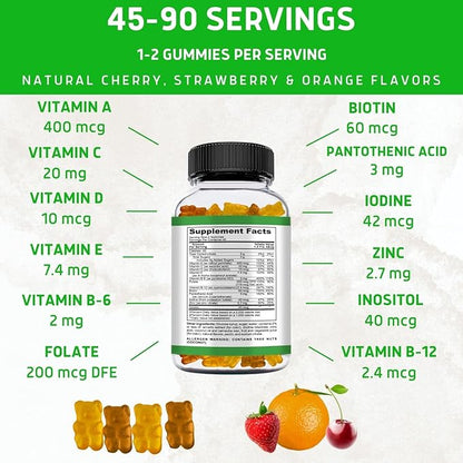 Kids Vitamins | 45-90 Day Kids Multivitamin Gummies | Gummy Vitamins with Vegetarian, Non-GMO & Gluten Free Ingredients | Multivitamin for Kids | Vitamins for Kids | Toddler Vitamins | 90 Ct