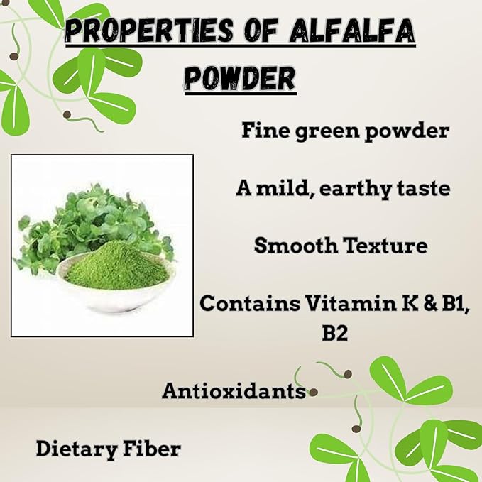 Alfalfa Powder 2lb Superfood Green Powder 2 Pound | Gluten Free Non-GMO Vegan (32 Ounces) [Packaging May Vary]